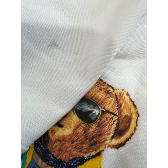 POLO Ralph Lauren Bear Fleece Sweatshirt White Crewneck Size Small - Picture 3 of 4